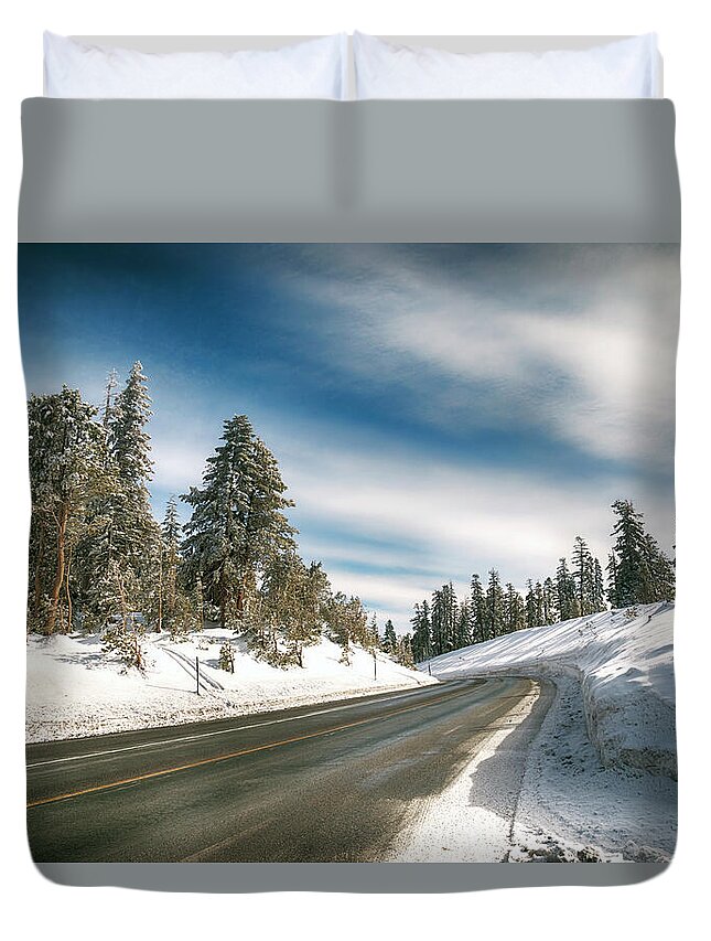 Roads Duvet Cover featuring the photograph On to the Next Adventure by Laurie Search