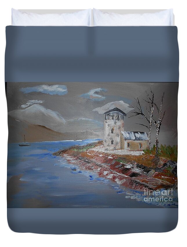 Seascape Duvet Cover featuring the painting Once Was Painting # 368 by Donald Northup