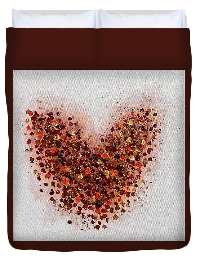 Heart Duvet Cover featuring the painting One Heart by Amanda Dagg