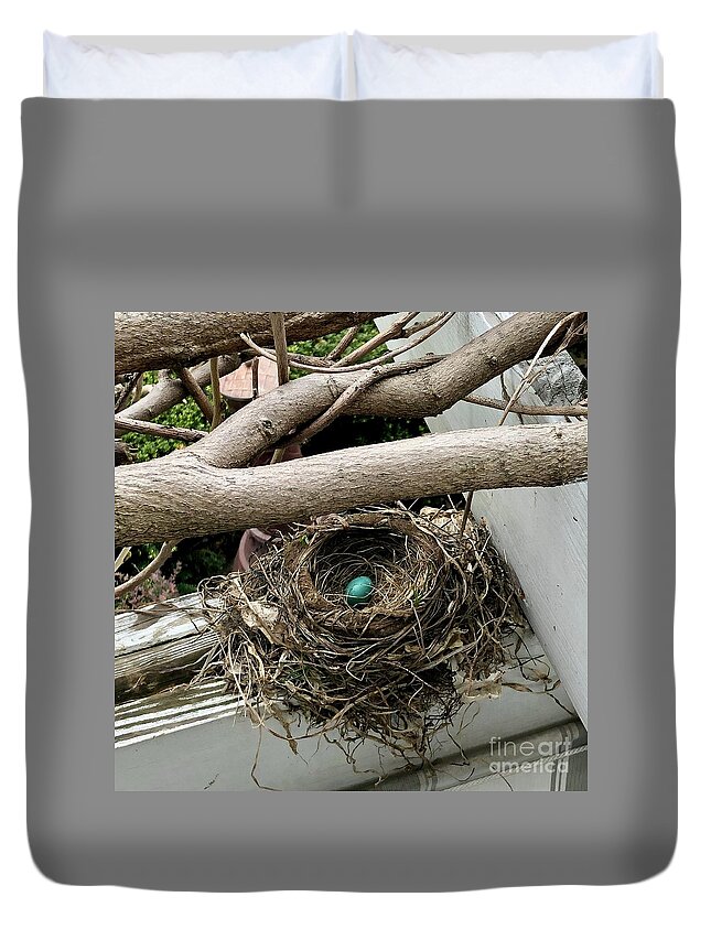 Robin’s Egg Duvet Cover featuring the photograph Only Child by Kate Conaboy
