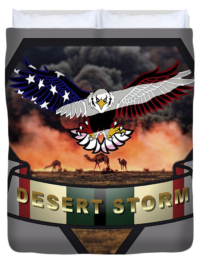 Operation Duvet Cover featuring the digital art Op Desert Storm by Bill Richards