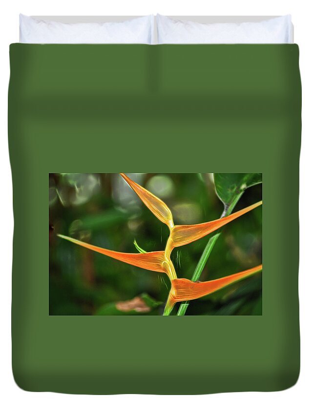 Orange Flower Duvet Cover featuring the photograph Orange Flower at Botanical Gardens by Cordia Murphy
