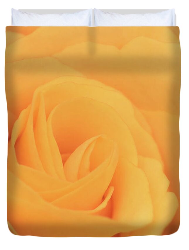 Orange Duvet Cover featuring the photograph Orange Rose Macro by Wim Lanclus