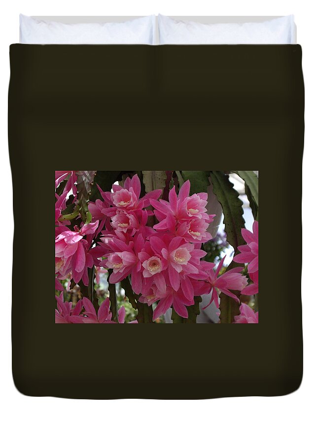 Cactus Duvet Cover featuring the photograph Orchid Cactus by Nancy Ayanna Wyatt