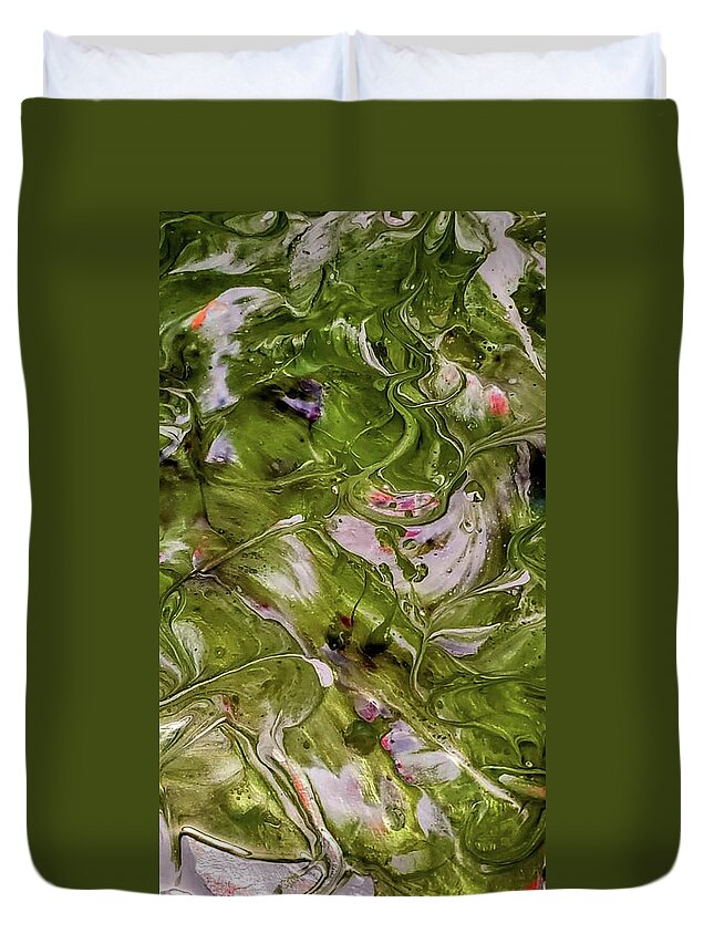 Pour Duvet Cover featuring the painting Organza by Karen Lillard