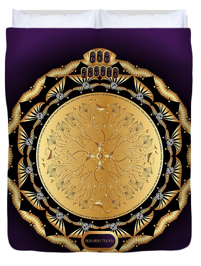 Mandala Graphic Design Duvet Cover featuring the digital art Ornativo Vero Circulus No 4247 by Alan Bennington