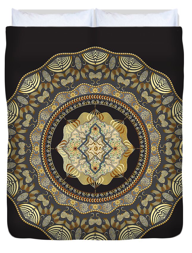 Mandala Graphic Design Duvet Cover featuring the digital art Ornativo Vero Circulus No 4278 by Alan Bennington