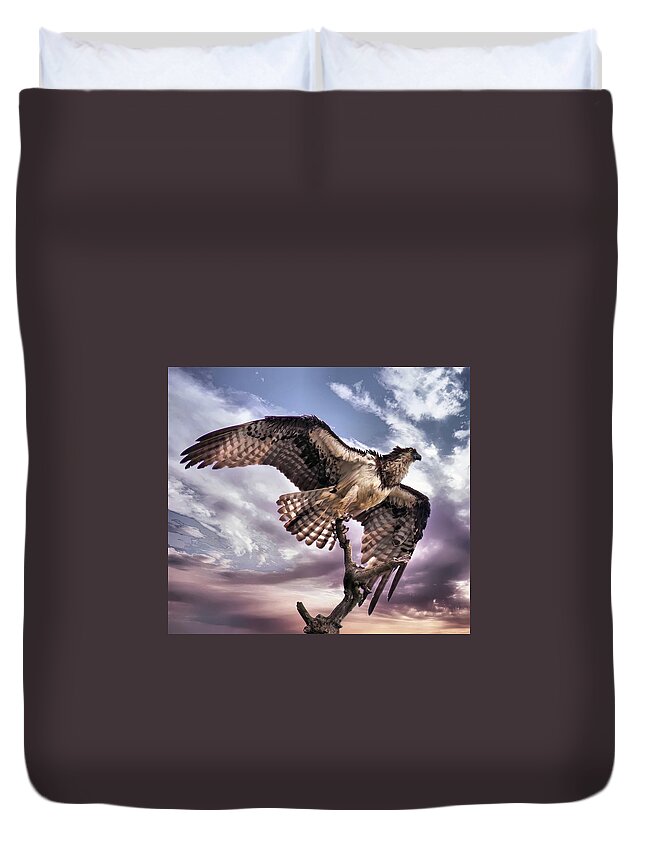 Osprey Duvet Cover featuring the photograph Osprey Tree by Buddy Scott
