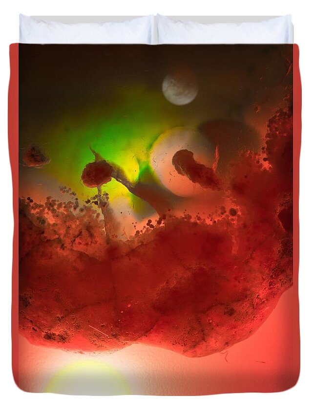 Imagination Duvet Cover featuring the digital art Other Worlds - Sun and Planets by Mark Valentine
