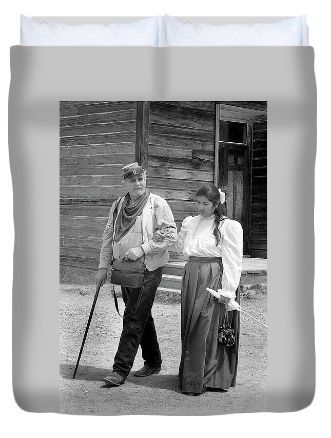 Oldtime Look Duvet Cover featuring the photograph Out for a Walk by Jerry Griffin