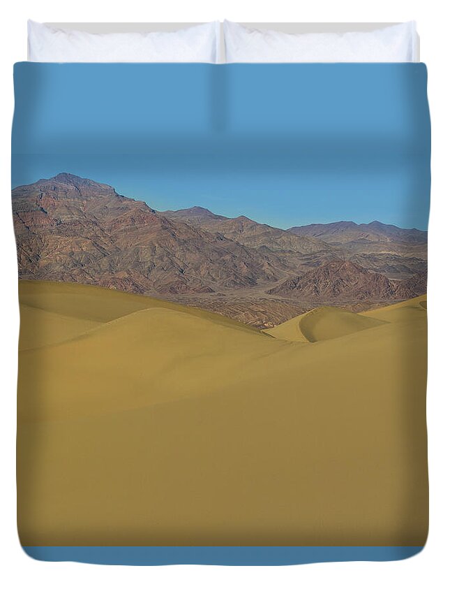 Mesquite Dunes Duvet Cover featuring the photograph Over the dunes and beyond by Kunal Mehra