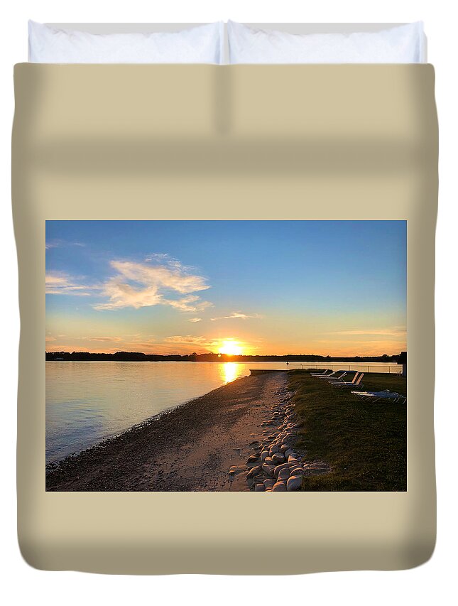 Beach Duvet Cover featuring the photograph Oxford Beach by Chris Montcalmo