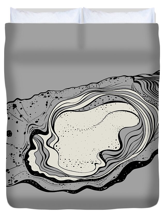Animal Duvet Cover featuring the painting Oyster White by Tony Rubino