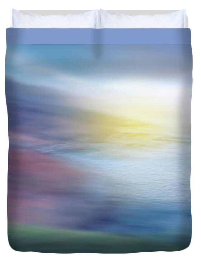 Photography Duvet Cover featuring the digital art Pacific Coast Mist by Terry Davis
