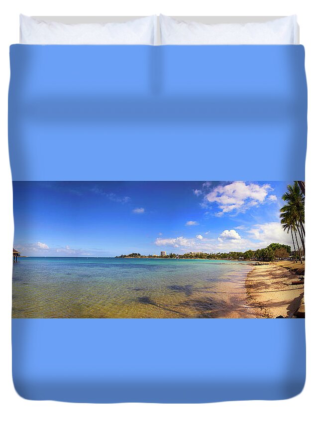 New Caledonia Duvet Cover featuring the photograph Pacific Island Beach by Frank Lee