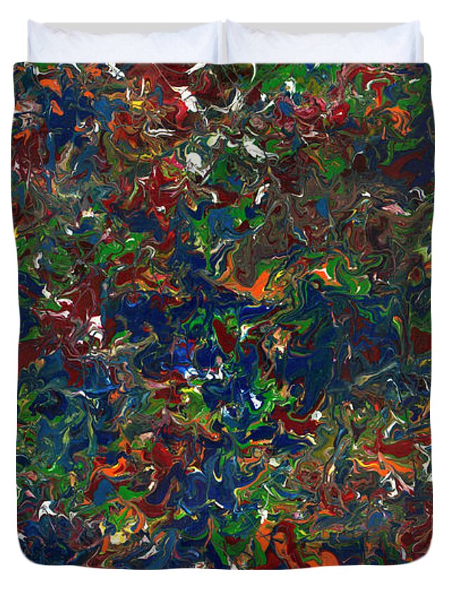 Abstract Duvet Cover featuring the painting Paint number 1 by James W Johnson