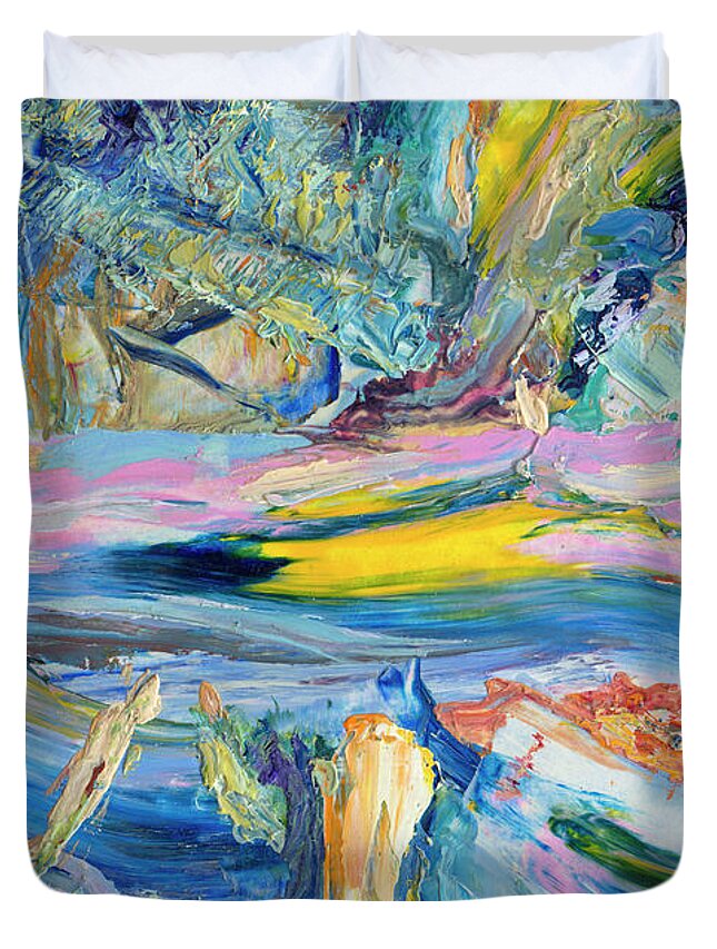 Abstract Duvet Cover featuring the painting Paint number 31 by James W Johnson