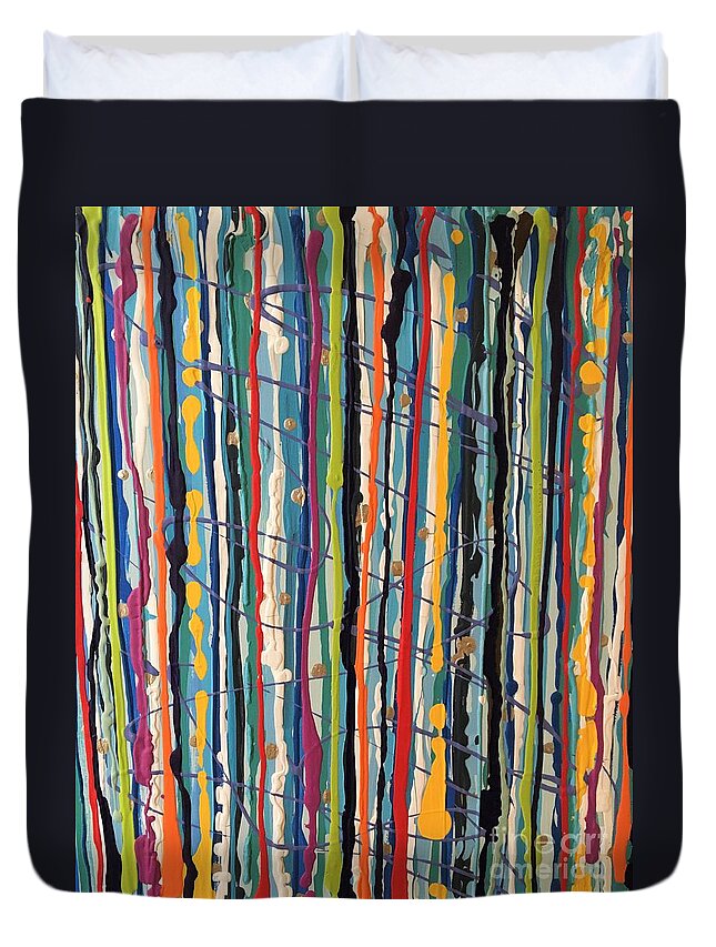 Abstracts Duvet Cover featuring the painting Paint Splash by Debora Sanders