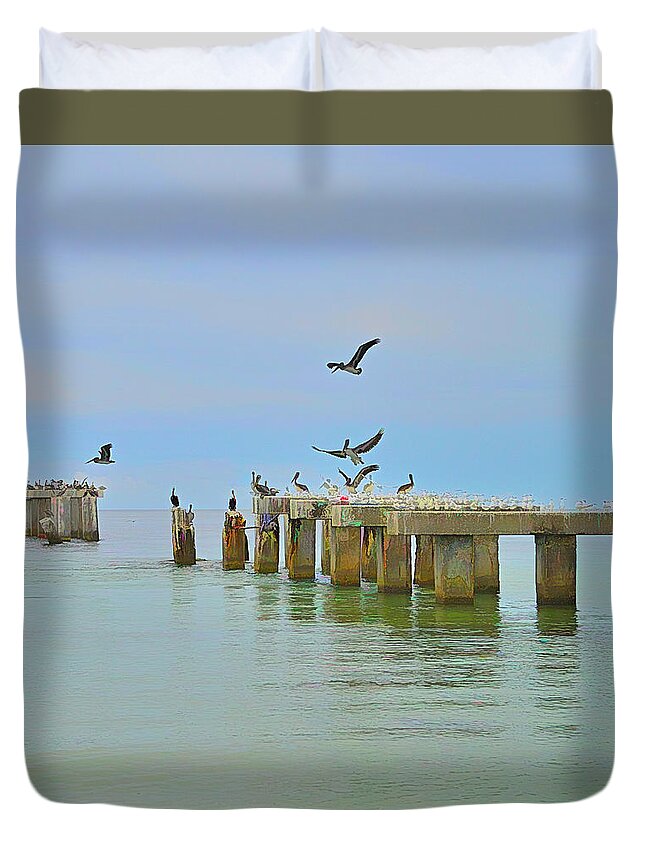 Boca Grande Duvet Cover featuring the photograph Paint The Town by Alison Belsan Horton