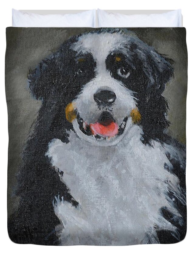 Walt Maes Duvet Cover featuring the painting pal by Walt Maes