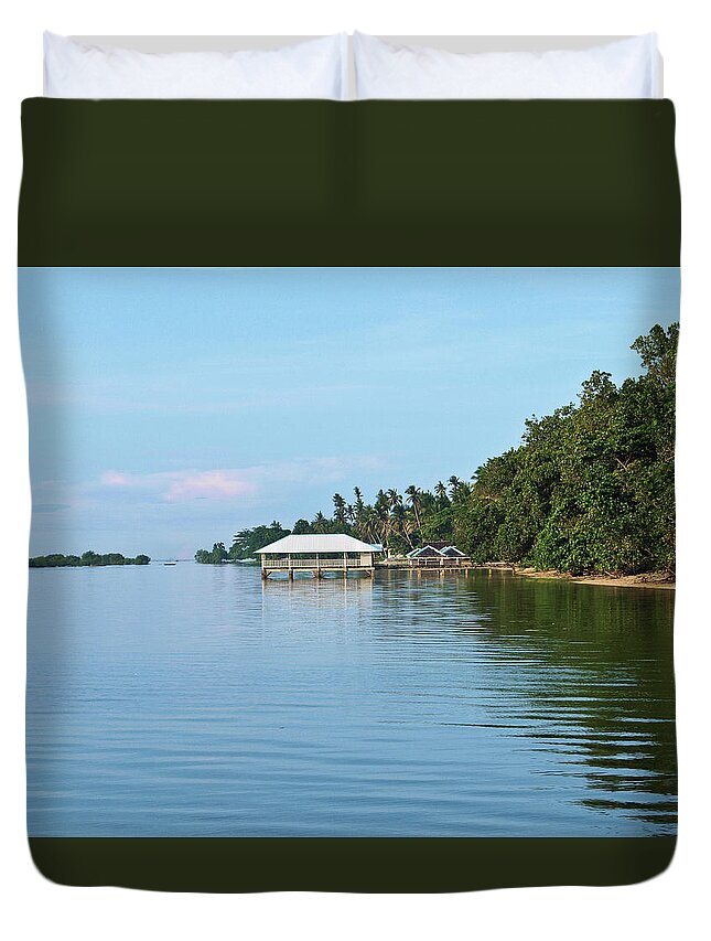 Asia Duvet Cover featuring the photograph Palawan Resort by David Desautel