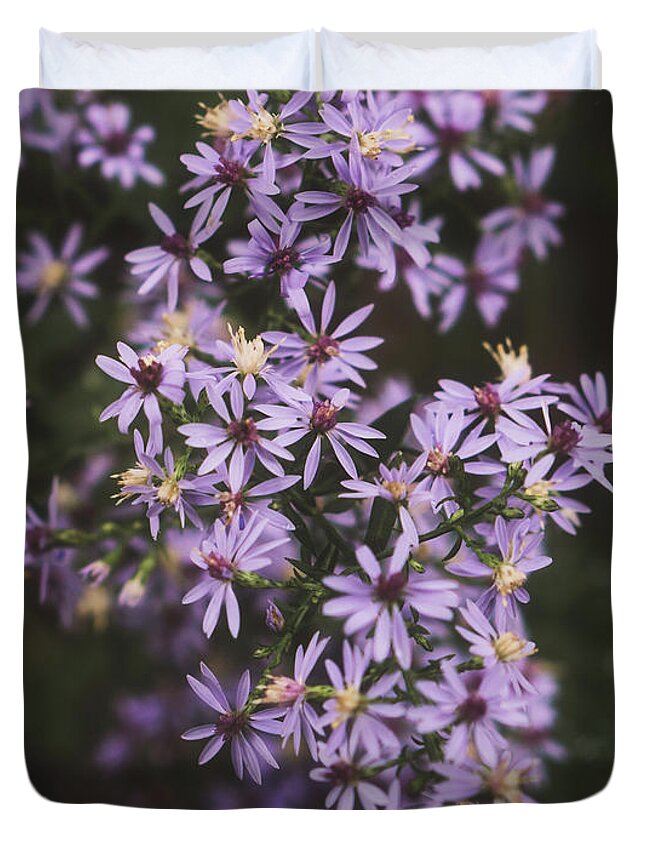 Flower Duvet Cover featuring the photograph Pale Purple Wildflowers by Jason Fink