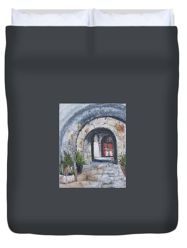Painting Duvet Cover featuring the painting Palermo, Italy by Paula Pagliughi