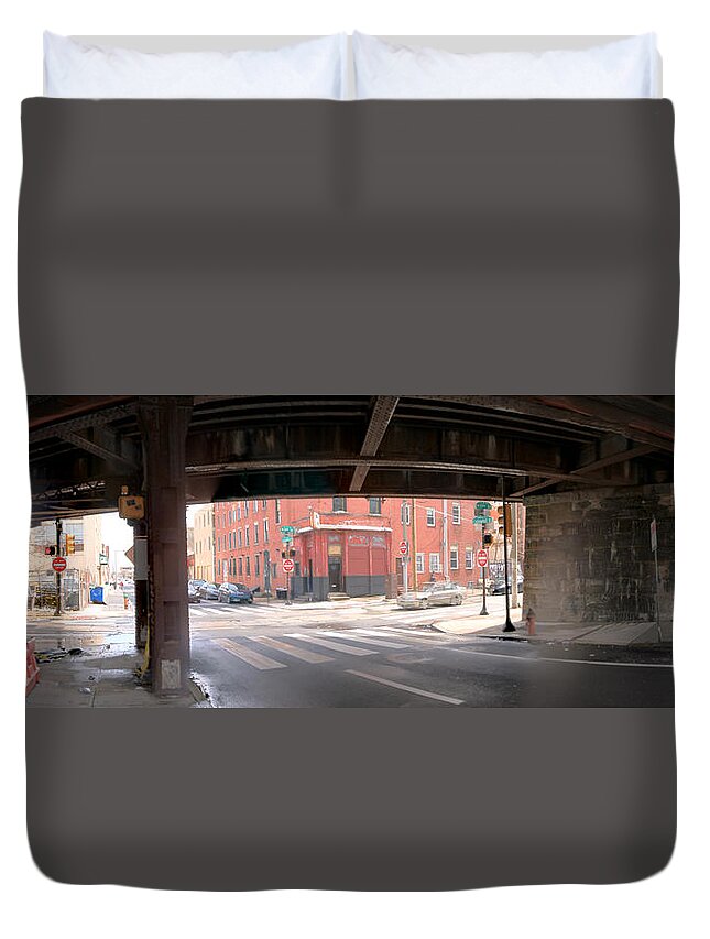 Panorama Duvet Cover featuring the photograph Panorama 3596 Reading Viaduct by Bob Bruhin