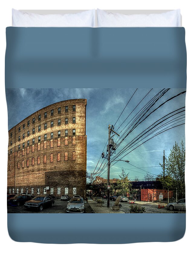 Panorama Duvet Cover featuring the photograph Panorama 3640 Haverford Cycle Company by Bob Bruhin
