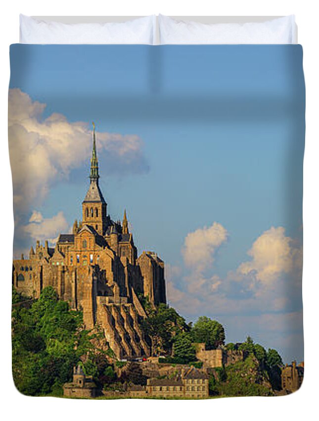 Mont Saint Michel Duvet Cover featuring the photograph Panorama from the Mont Saint Michel by Henk Meijer Photography