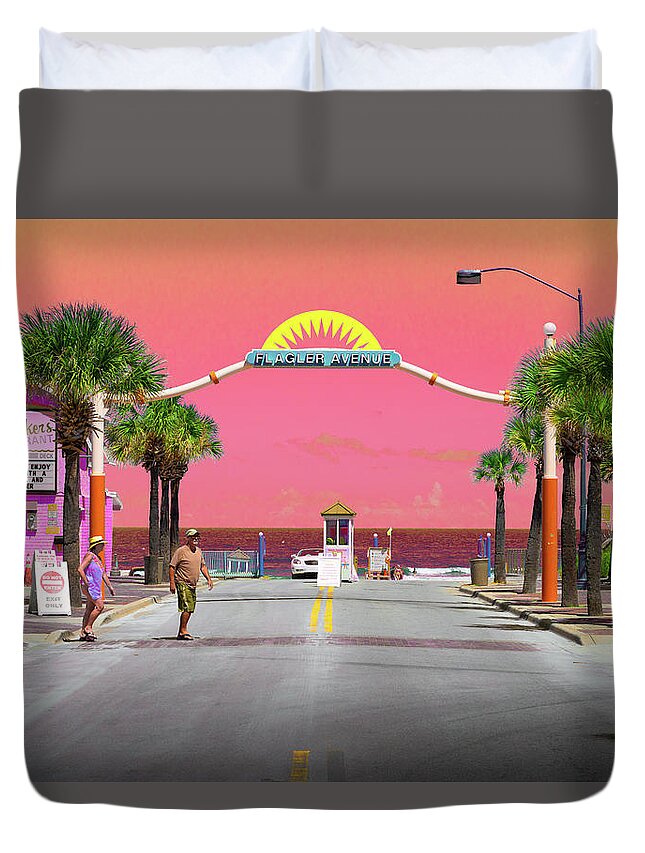 Beach Sand Waves Water Duvet Cover featuring the photograph Paradise New Smyrna Beach by Dennis Dame