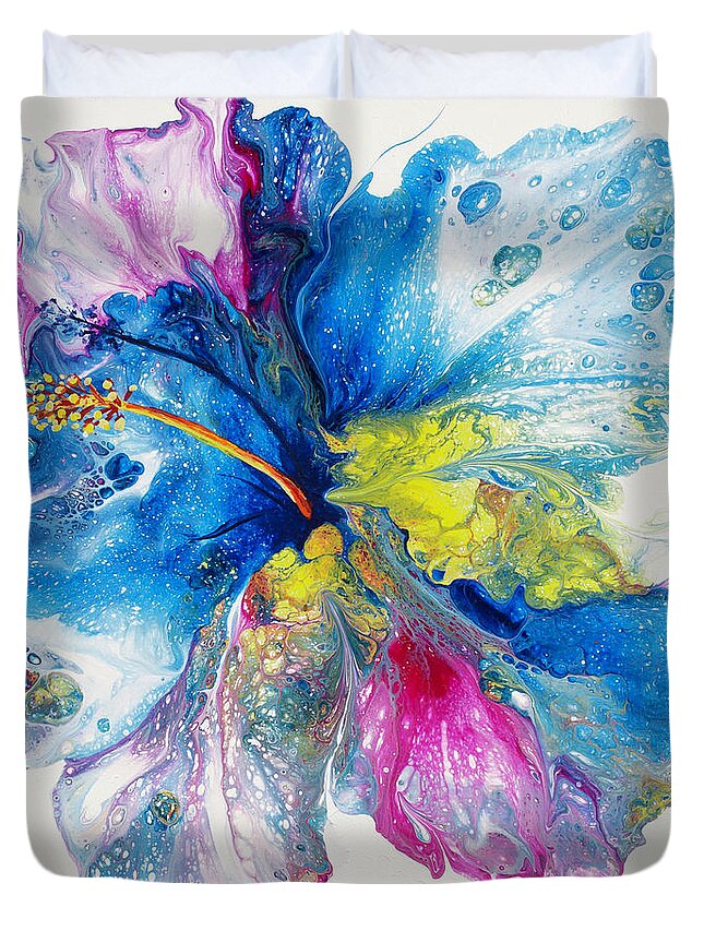Flower Duvet Cover featuring the painting Pardise Blooms by Darice Machel McGuire