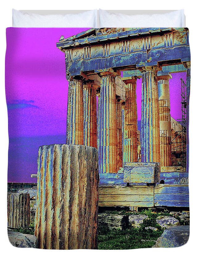 Parthenon Duvet Cover featuring the photograph Parthenon by M Kathleen Warren