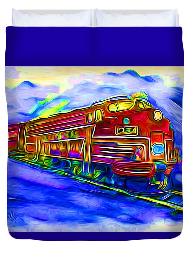 Digital Art Duvet Cover featuring the digital art Party Train by Ronald Mills