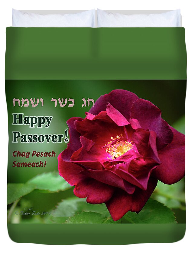 Inspirational Duvet Cover featuring the photograph Passover Rose by Brian Tada