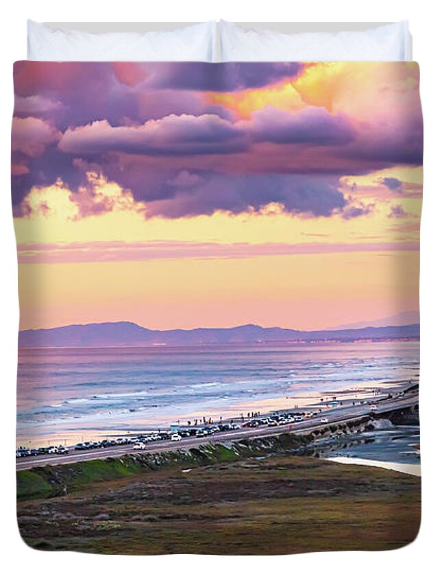 Sunset Duvet Cover featuring the photograph Pastel Sunset by Ryan Huebel