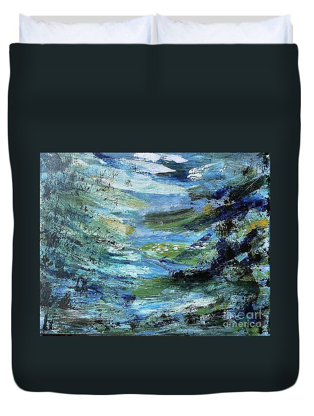 Sea Duvet Cover featuring the painting Path to Acceptance by Francelle Theriot
