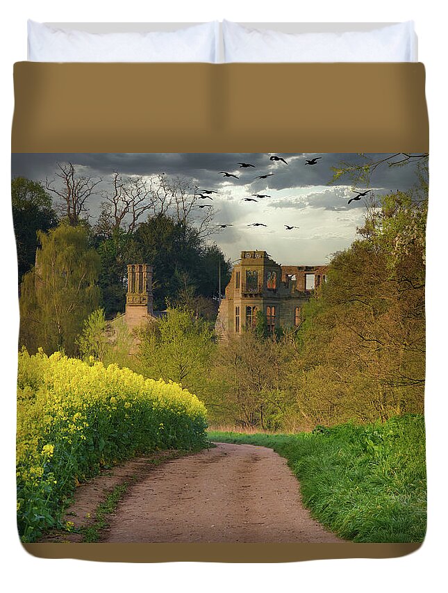 Landscape Duvet Cover featuring the photograph Path to by Remigiusz MARCZAK