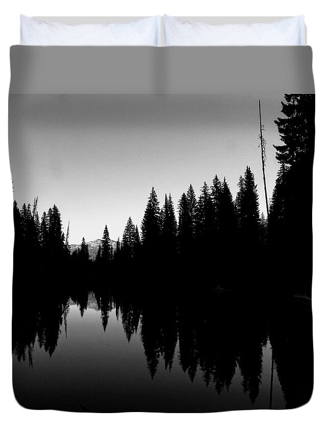 Lake Duvet Cover featuring the photograph Payette Lake Reflections by Amanda R Wright