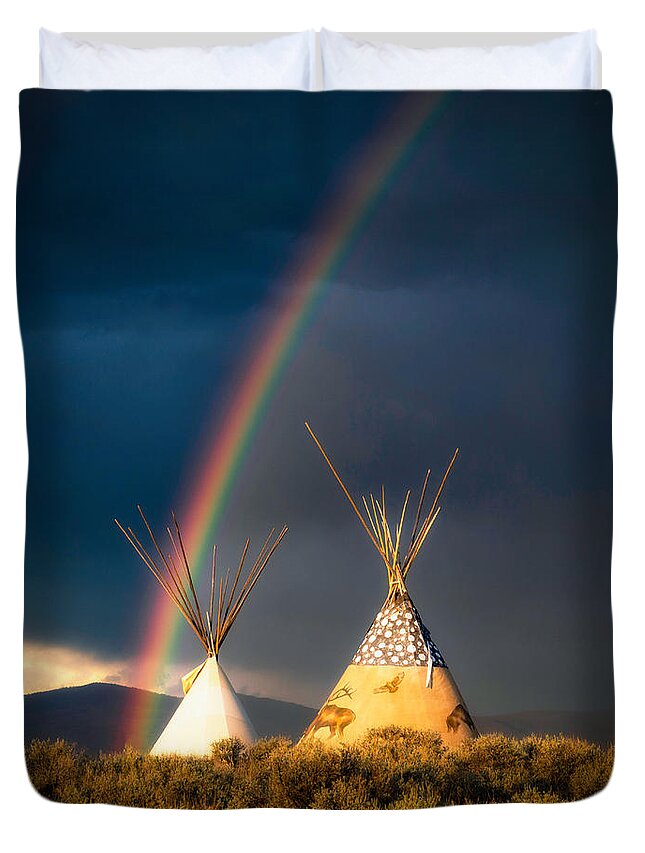 Taos Duvet Cover featuring the photograph Peace from the Land of Enchantment by Elijah Rael