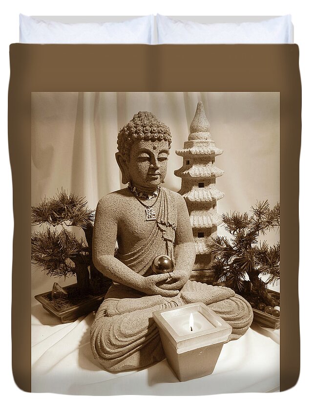 Buddha Duvet Cover featuring the photograph Peace by Gigi Dequanne