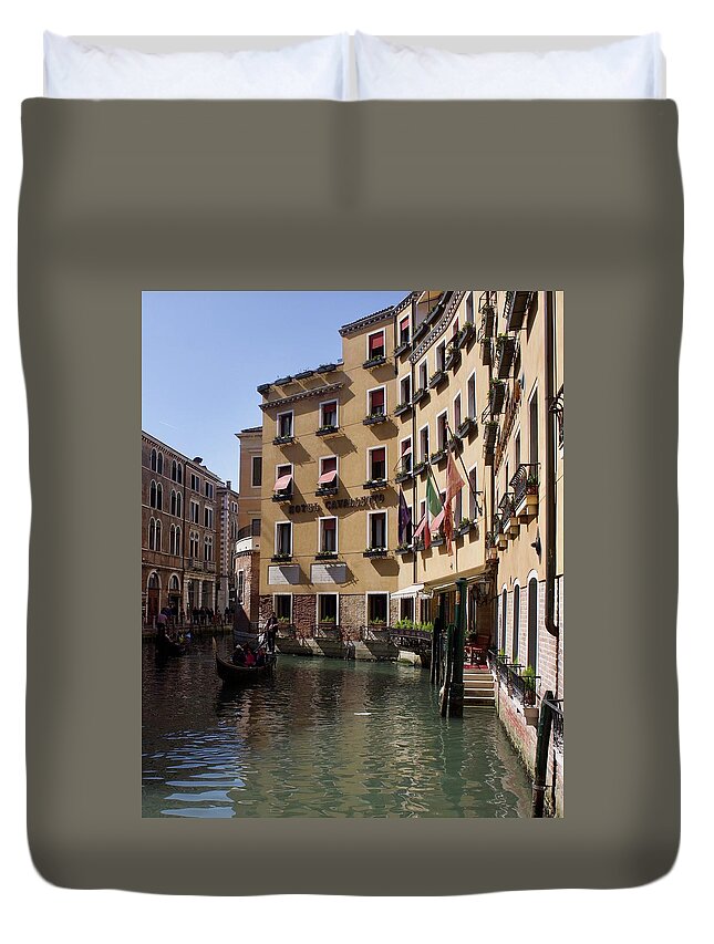 Gondola Ride Duvet Cover featuring the photograph Peaceful afternoon in Venice. by Yvonne M Smith