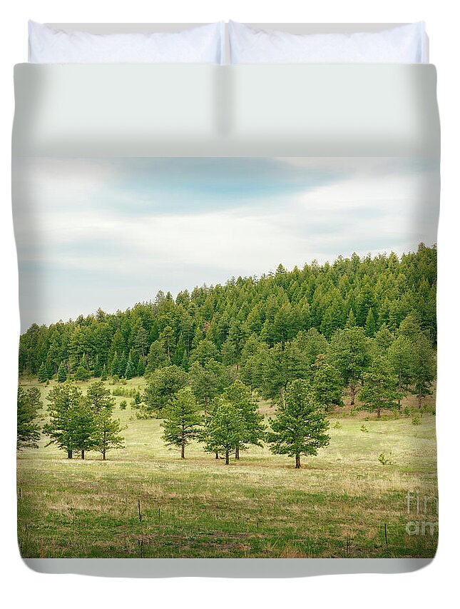 Green Duvet Cover featuring the photograph Peaceful Greens by Ana V Ramirez