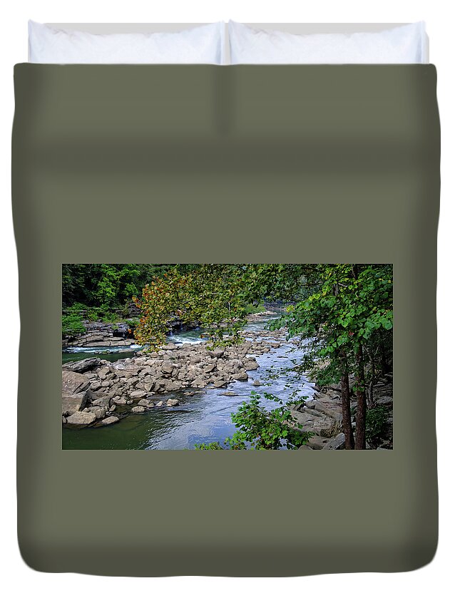 Water Duvet Cover featuring the photograph Peaceful River by George Taylor