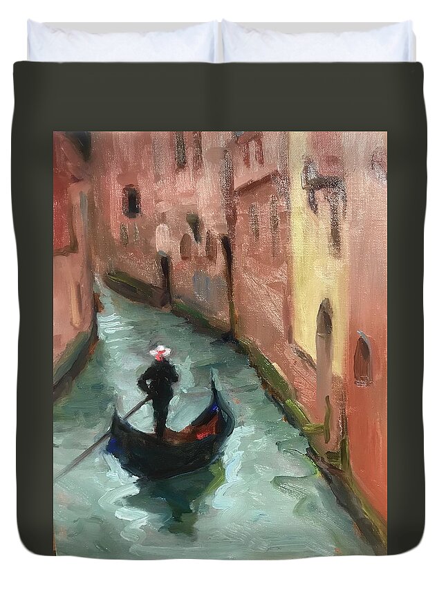 Venice Duvet Cover featuring the painting Peaceful times 1 by Ashlee Trcka