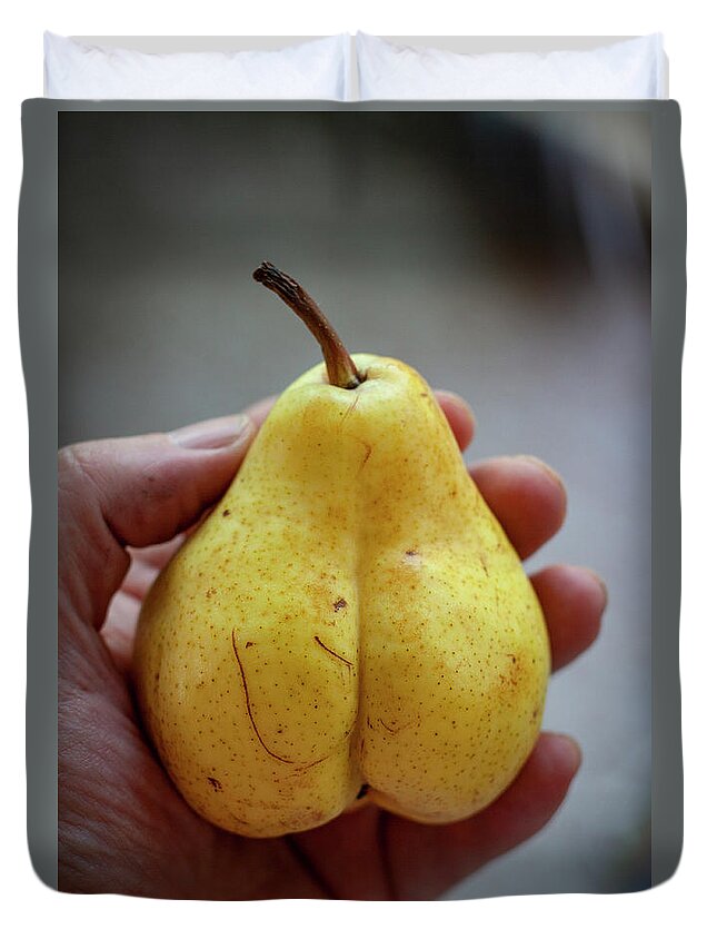 Pear Duvet Cover featuring the photograph Pear by Jim Whitley