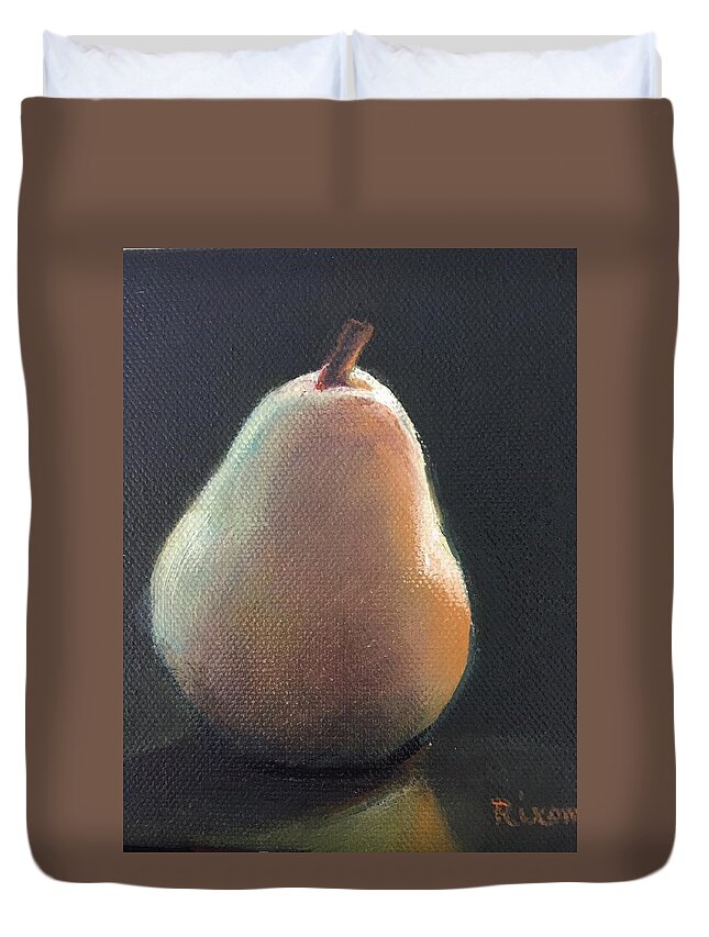 Pear Duvet Cover featuring the painting Pear by Judy Rixom