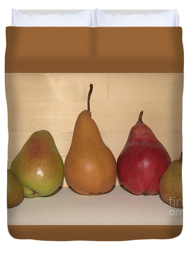 Pears Duvet Cover featuring the photograph Pear Portrait by Kae Cheatham