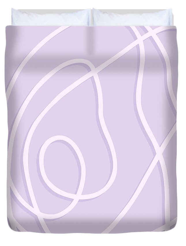 Pearl Drop Duvet Cover featuring the painting Pearl Drop 1 in lavender by Nikita Coulombe