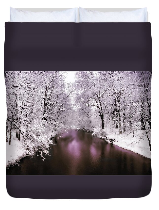 Landscape Duvet Cover featuring the photograph Pearlescent by Jessica Jenney